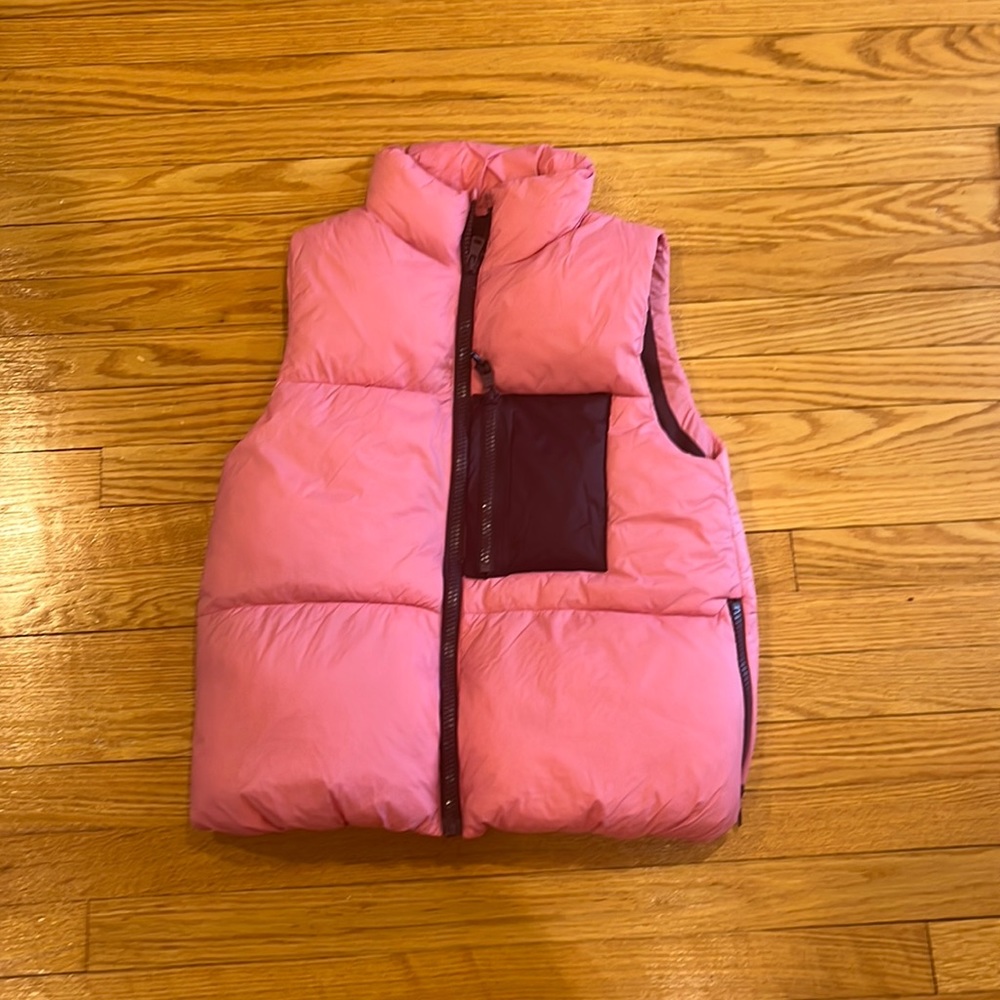 Pink and burgundy Zara vest.